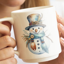 Whimsique Watercolor Boho Snögubbe jul