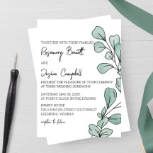 Whimsique Watercolor Eucalyptus Bröllop