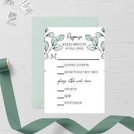 Whimsique Watercolor Eucalyptus Bröllop OSA Kort