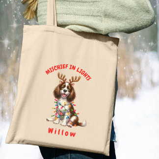 Whimsique Watercolor Festive Springer Spain Hund Tygkasse