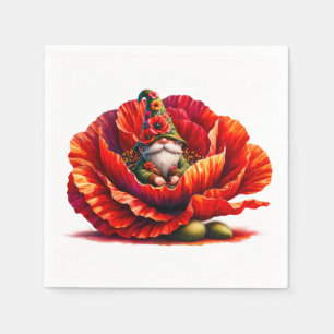 Whimsique Watercolor Garden Gnome Pappersservett