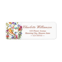 Whimsique Watercolor Gult Bird Adress