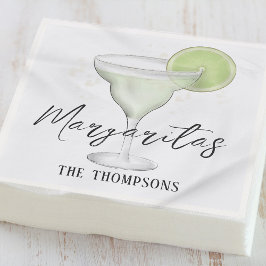 Whimsique Watercolor Margarita QR-kod webbplats Pappersservett