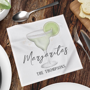 Whimsique Watercolor Margarita QR-kod webbplats Pappersservett