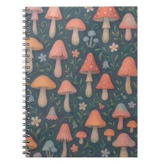 Whimsique Watercolor Mushroom Mönster Anteckningsbok