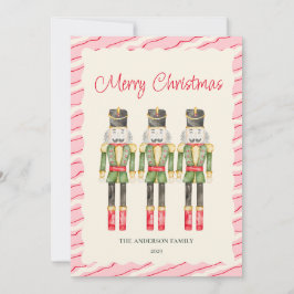 Whimsique Watercolor Nutcrackers jul Julkort
