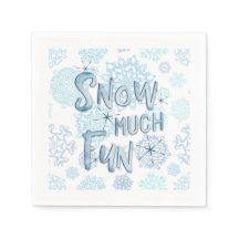 Whimsique Watercolor Snöflingor SNÖ MUCH ROLIGT