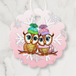 Whimsique Watercolor Uggla jul Gift-Märkre Gåvor Etiketter