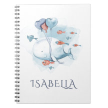 Whimsique Watercolor Whale and Fishe Personlig