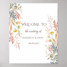 Whimsique Watercolor Wildblomma Torkad Poster