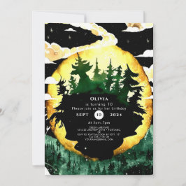 Whimsique Watercolor Woodland Birthday Inbjudningar
