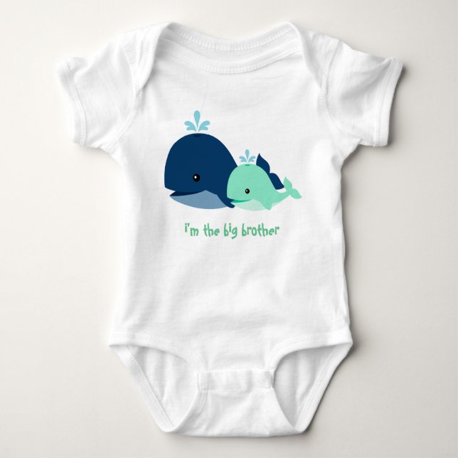 Whimsique Whales Big Brother Little Brother T-shirt (Framsida)