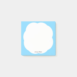 Whimsique White Cloud Blå himmel - minimalt Modern Post-it Block
