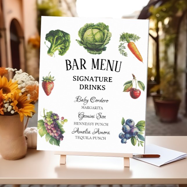Whimsique White Garden Baby Shower Pub Menu Poster (Skapare uppladdad)