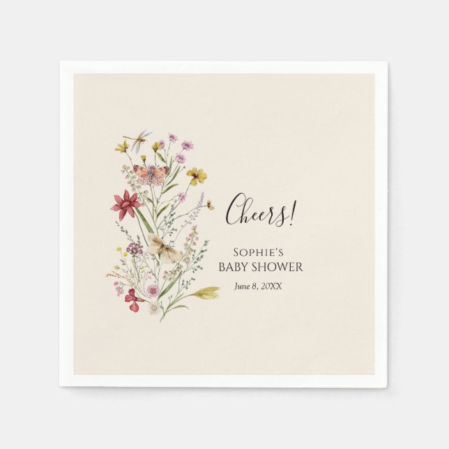 Whimsique Wildblomma Baby i Bloom Pappersservett (Framsidan)