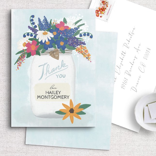 Whimsique Wildblomma Mason Burk tackkort Tack Kort (Skapare uppladdad)