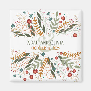 Whimsique Wildblommes Blommigt Elegant Inspirief Magnet