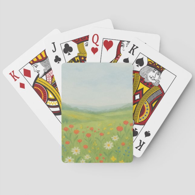 Whimsique Wildbloms ängslandskap Casinokort (Baksidan)