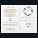 Whimsique Winter Berries Wandeans Bröllopsprogram<br><div class="desc">Unik utformning av vinterfyrkantskort med vackra vattenfärgsbär och snowy löv-andedräkt,  pilar med hjärtan som delare,  allt på vit bakgrund. Använda Anpassa verktyg om du vill lägga till din information. Om du vill ha matchande artiklar går du till min Whimsical Winter WandeCollection.</div>