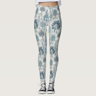 Whimsique Winter Castle Ligcape in Blue & Grått Leggings
