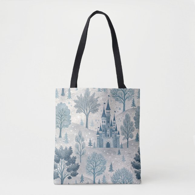 Whimsique Winter Castle Ligcape in Blue & Grått Tygkasse (Framsida)