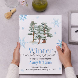 Whimsique Winter Onederland & Bloom Birthday Inbjudningar