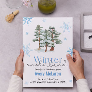 Whimsique Winter Onederland & Bloom Birthday Inbjudningar