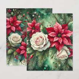Whimsique Winter Poinsettia Evergreen Scrapbook