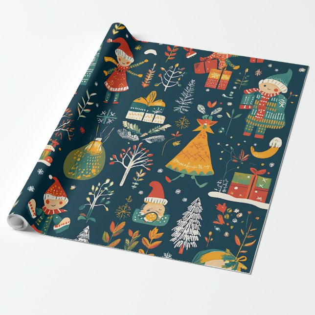 Whimsique Winter Wonderland jul Presentpapper (Utrullad)