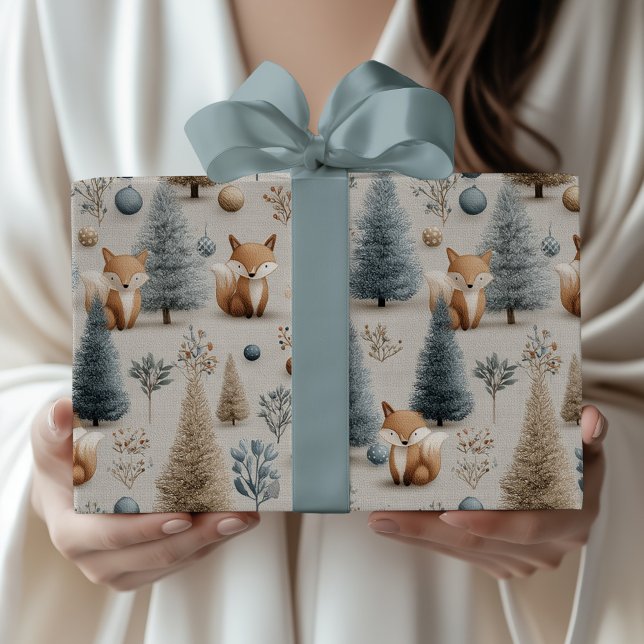 Whimsique Winter Woodland Fox och Julgran Presentpapper (Skapare uppladdad)