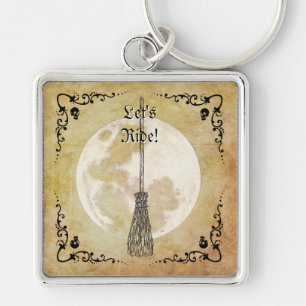 Whimsique Witchy Full Moon Fyrkantig Silverfärgad Nyckelring