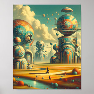 Whimsique Wonderland - Vintage Retro Futurism Poster
