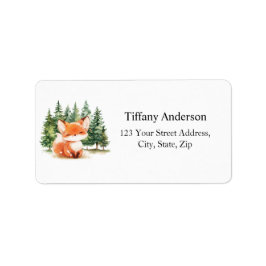 Whimsique Woodland Baby Fox Adress Adressetikett
