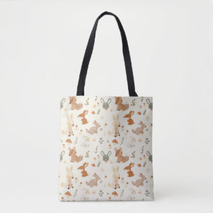 Whimsique Woodland Forest Animals Greenery Mönster Tygkasse