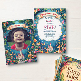 Whimsique Woodland Forest Fairytale Barn Birthday Inbjudningar