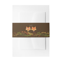Whimsique Woodland Foxes Rustic Bröllop Band För Inbjudningskort