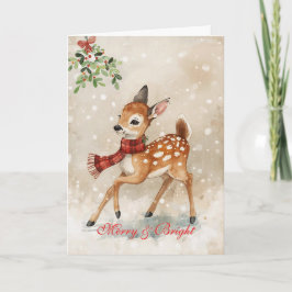 Whimsique Woodland God Jul Hjort Kort