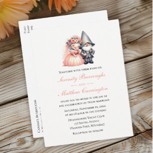 Whimsique Woodland Orange Garden Wedding Inbjudan Vykort