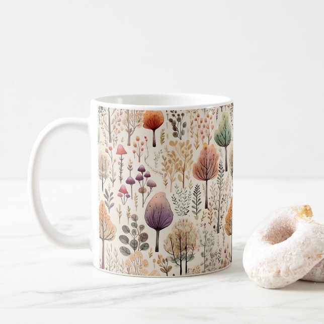 Whimsique Woodland Watercolor Kaffemugg (Med munk)