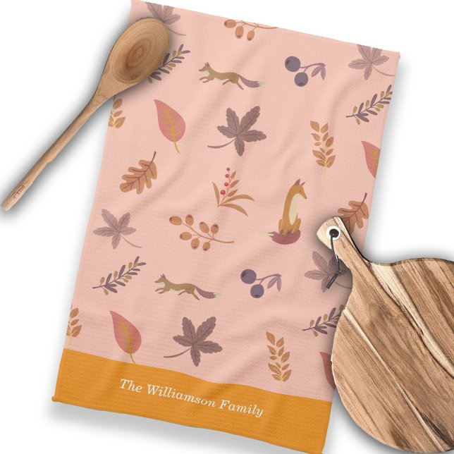 Whimsique Woodlands faller under Vibes Personalize Kökshandduk (Skapare uppladdad)