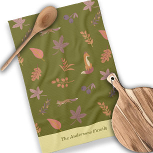 Whimsique Woodlands faller under Vibes Personalize Kökshandduk
