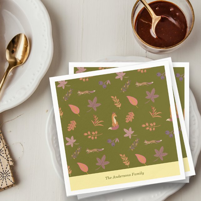 Whimsique Woodlands faller under Vibes Personalize Pappersservett (Skapare uppladdad)