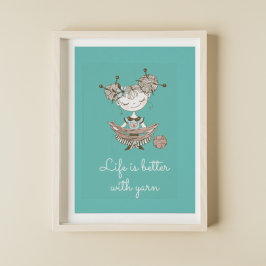 Whimsique Yarn Älskare Girl Poster