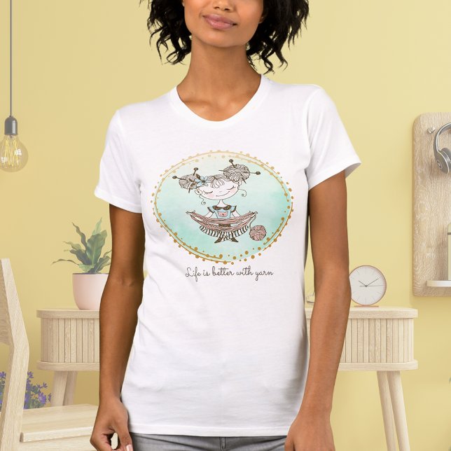 Whimsique Yarn Älskare Girl T Shirt (Skapare uppladdad)