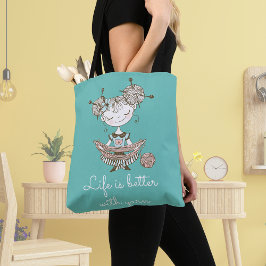 Whimsique Yarn Älskare Girl Tygkasse
