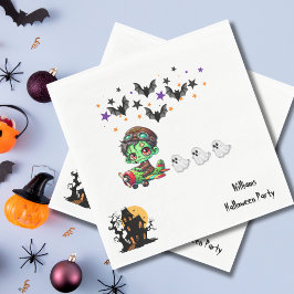 Whimsique Zombie Pilot Airplane Cute Spöken & Flad Pappersservett