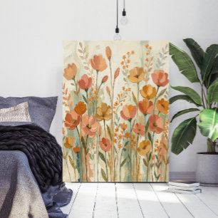 Whimsisk Abstrakt Blomma Botanisk Väggkonst