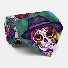 Whimsisk Abstrakt Blommig Hippie Socker Skalle Slips