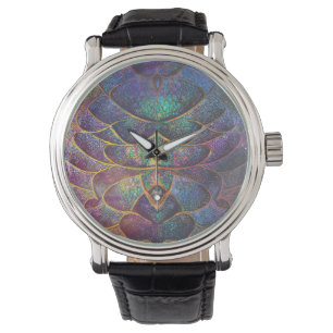 Whimsisk Abstrakt Drakskal Cool Fraktal Konst Armbandsur