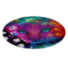 Whimsisk Abstrakt Dreamy Kattunge Teal Lila